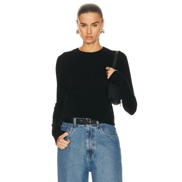 Eterne Sweaters - Eterne Francis Sweater in Black Cashmere Lightweight Knit